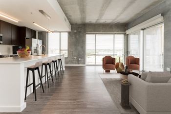 Kitchen and living area